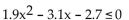 Solve graphically to two decimal places using a graphing calculator. -  A)  -2.26 < x < 0.63 B)  x < -2.26 or x > 0.63 C)  -0.63 < x < 2.26 D)  x < -0.63 or x > 2.26