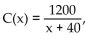 Solve the problem. -If the average cost per unit C(x)  to produce x units of plywood is given by   what is the unit cost for 10 units? A)  $24.00 B)  $3.00 C)  $120.00 D)  $80.00