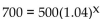 Solve for x to two decimal places (using a calculator) . -  A)  1.35 B)  520 C)  8.58 D)  1.40