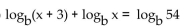 Use the properties of logarithms to solve. -  A)  -6 B)  -6, -3 C)  3 D)  6