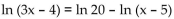 Use the properties of logarithms to solve. -  A)    B)    C)    D)   