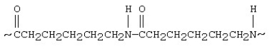 The segment of a polymer shown below represents a   A)  polyamide. B)  polyester. C)  polyethylene. D)  polystyrene.