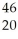 How many nucleons are in this isotope of calcium?   Ca A)  66 B)  46 C)  20 D)  16