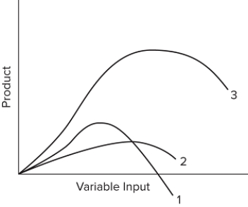   The diagram of product curves suggests that A) when marginal product is zero, total product is at a minimum. B) when marginal product lies above average product, average product is rising. C) when marginal product lies below average product, average product is rising. D) when total product is at a maximum, so are marginal product and average product.
