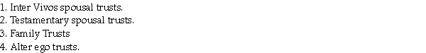 For which of the following types of trusts is a tax free rollover available for property transferred to the trust by the settlor? A) 1, 2 and 4. B) 2 and 4. C) 1 and 2. D) 1, 2, 3, and 4.