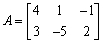 Find the dimension of matrix A.
