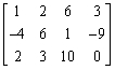 Write the system of equations for which the given matrix is the augmented matrix.