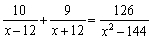 <strong>Solve the equation. </strong> A) - 12 B) 12 C) 144 D) 6 E) 10
