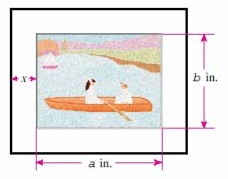 <strong>Caitlin paints with watercolors on a sheet of paper 28 inches wide by 16 inches high. She then places this sheet on a mat so that a uniformly wide strip of the mat shows all around the picture. The perimeter of the mat is 112 inches. How wide is the strip of the mat showing around the picture? </strong> A) 8 inches B) 4 inches C) 6 inches D) 2 inches E) 3 inches