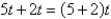Identify the rule of algebra illustrated by the statement.   A)  associative property of addition B)  associative property of multiplication C)  commutative property of multiplication D)  distributive property E)  commutative property of addition