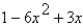 Identify the degree and leading coefficient of the polynomial.   A)  degree: 3 leading coefficient: 3 B)  degree: 2 leading coefficient: 6 C)  degree: 3 leading coefficient: 6 D)  degree: 2 leading coefficient: -6 E)  degree: 2 leading coefficient: 1