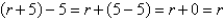 Identify the rules of algebra illustrated from left to right by the following statement.   A)  distributive property; additive identity property; additive inverse property B)  commutative property of addition; additive inverse property; additive identity property C)  associative property of addition; additive identity property; additive inverse property D)  associative property of addition; additive inverse property; additive identity property E)  commutative property of addition; additive identity property; additive inverse property