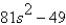 Factor the difference of two squares.   A)    B)    C)    D)    E)   