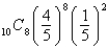 The probability that a basketball player will make a given free throw is   . To find the probability that the player makes exactly 8 out of her next 10 free throws, evaluate the term   in the expansion of   . Round to four decimal places. A)  7.5497 B)  0.0000 C)  0.0001 D)  0.3020 E)  4.8318