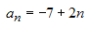 Match the arithmetic sequence with its graph from the choices below.   A)    B)    C)    D)    E)   