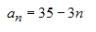 Match the arithmetic sequence with its graph from the choices below.   A)    B)    C)    D)    E)   