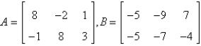 If possible, find 3A - 2B.   A)    B)    C)  not possible D)    E)   