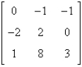 Find the determinant of   . A)  14 B)  7 C)  -8 D)  6 E)  12