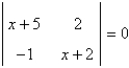 Solve for x given the following equation involving a determinant.   A)    B)    C)    D)    E)   