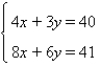 Solve the system by substitution, if possible.   A)  (9, 4)  B)  (-4, -8)  C)  (-4, 13)  D)  (12, -3)  E)  no solution; inconsistent system