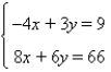 Solve the system by substitution, if possible.   A)  (-4, 11)  B)  (10, -3)  C)  (-3, 10)  D)  (3, 7)  E)  no solutions