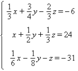 Solve the system by Gauss - Jordan elimination.   A)    B)    C)    D)    E)   