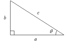 Find the exact value of   , using the triangle shown in the figure below, if   .   A)    B)    C)    D)    E)   