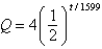Let Q represent a mass of radioactive radium (<sup>226</sup>Ra)  (in grams) , whose half-life is 1599 years. The quantity of radium present after t years is   Determine the quantity present after 200 years. Round to the nearest hundredth of a gram. A)  0.00 g B)  4.00 g C)  0.92 g D)  3.67 g E)  0.25 g
