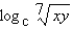 Assume that x, y, and c are positive numbers. Use the properties of logarithms to write the expression   in terms of the logarithms of x and y. A)    B)    C)    D)    E)   