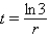 A population growing at an annual rate r will triple in a time t given by the formula   . If the growth rate remains constant and equals 15% per year, how long will it take the population of the town to triple? A)  8.1 years B)  3.2 years C)  2.7 years D)  7.3 years E)  1.2 years