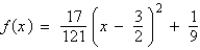 <strong>Write the standard form of the equation of the parabola that has a vertex at and passes through the point .</strong> A) B) C) D) E)