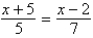 Solve the following equation.   A)    B)    C)    D)    E)   