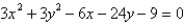 Identify the conic by writing the equation in standard form.   A)    ; ellipse B)    ; circle C)    ; circle D)    ; ellipse E)    ; circle