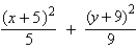 Find the center and foci of the ellipse.   A)  center:   foci:   B)  center:   foci:   C)  center:   foci:   D)  center:   foci:   E)  center:   foci:  