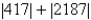 Use absolute value notation to describe the situation. The elevation at the bottom of a mountain is 417 feet above sea level. The elevation at the top of the mountain is 2187 feet above sea level. What is the height of the mountain? A)    B)    C)    D)    E)   