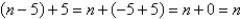 Identify the rules of algebra illustrated from left to right by the following statement.   A) commutative property of addition; additive inverse property; additive identity property B) distributive property; additive identity property; additive inverse property C) commutative property of addition; additive identity property; additive inverse property D) associative property of addition; additive identity property; additive inverse property E) associative property of addition; additive inverse property; additive identity property