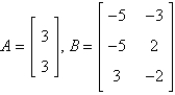 If possible, find AB.   A)    B)    C)    D)    E) not possible