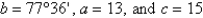 Determine the area of a triangle having the following measurements. Round your answer to two decimal places.   A) 76.18 sq.units B) 114.27 sq.units C) 95.23 sq.units D) 104.75 sq.units E) 85.70 sq.units