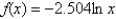 Evaluate the function   at   . Round to 3 decimal places. (You may use your calculator.)  A) 2.079 B) -13.038 C) 13.038 D) -6.125 E) undefined