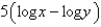 Condense the expression   to the logarithm of a single term. A)    B)    C)    D)    E)   