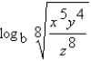 Assume that x, y, z and b are positive numbers. Use the properties of logarithms to write the expression   in terms of the logarithms of x, y, and z. A)    B)    C)    D)    E)   