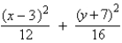<strong>Find the center and foci of the ellipse. </strong> A)center: foci: B)center: foci: C)center: foci: D)center: foci: E)center: foci: