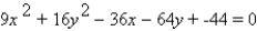 Find the graph of the following ellipse.   A)    B)    C)    D)   