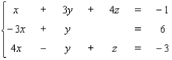 Solve the system using the inverse method.   A)    B)    C)    D) The system is inconsistent. E) The equations are dependent.