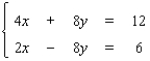 Use Cramer's rule, whenever possible, to solve the system.   A)    B)    C)    D) The equations are dependent. E) The system is inconsistent.