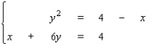 Use the method of substitution to solve the system.   A) ( 4, 0 ) , ( -32, 6 )  B) ( -32, 6 )  C) ( 4, 1 ) , ( -32, 6 )  D) ( 4, 0 )  E) no solution