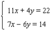 Solve the system.   A)    B)    C)    D)    E)   