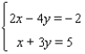 Solve the system   using the inverse method. A)    B)    C)    D) The system is inconsistent E) The equations are dependent