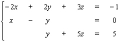 Solve the system   using the inverse method. A)    B)    C)    D) The system is inconsistent E) The equations are dependent