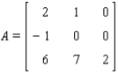 Let   be the identity matrix of order 2, and let   . Find the polynomial   for the given matrix A. (In the study of matrices,   is the characteristic polynomial of A, and the zeros of   are the characteristic values (eigenvalues)  of A.)    A)    B)    C)    D)    E)   